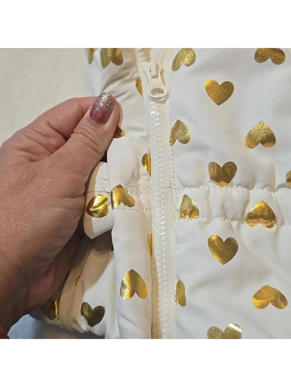 Healthtex White Vest with Gold Hearts Size Newborn